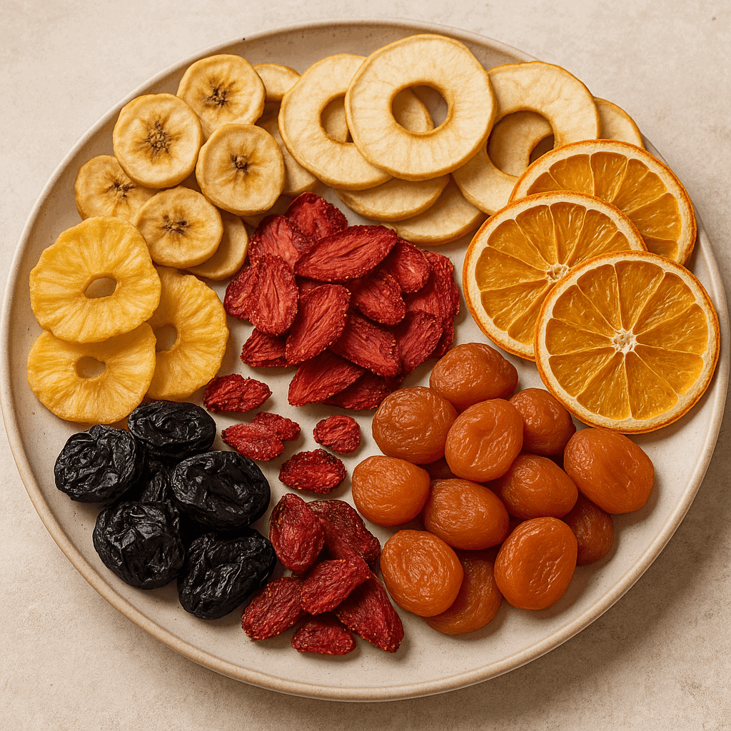 تصویر مخلوطی از میوه‌های خشک متنوع گلباران